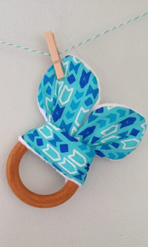 Bunny Ear Crinkle Teething Ring